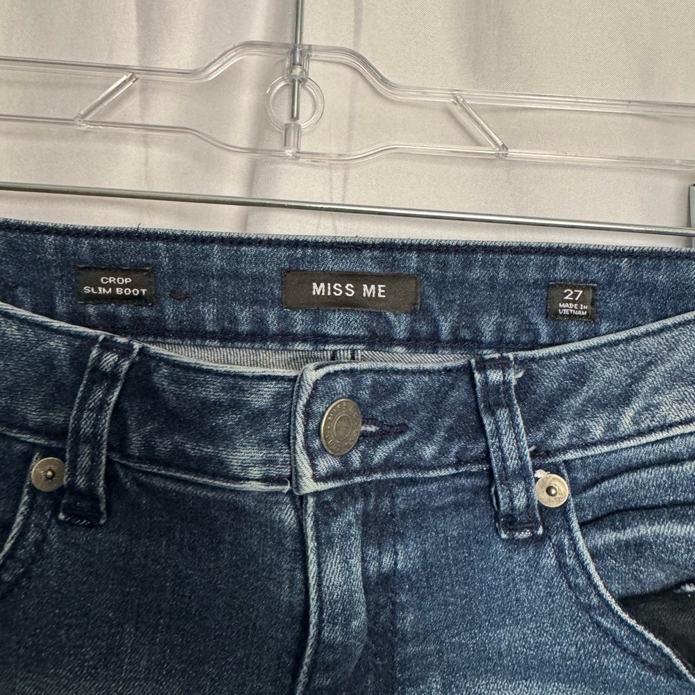 Miss Me Blue Crop Slim Boot Jeans Size 27 - Picture 4 of 4